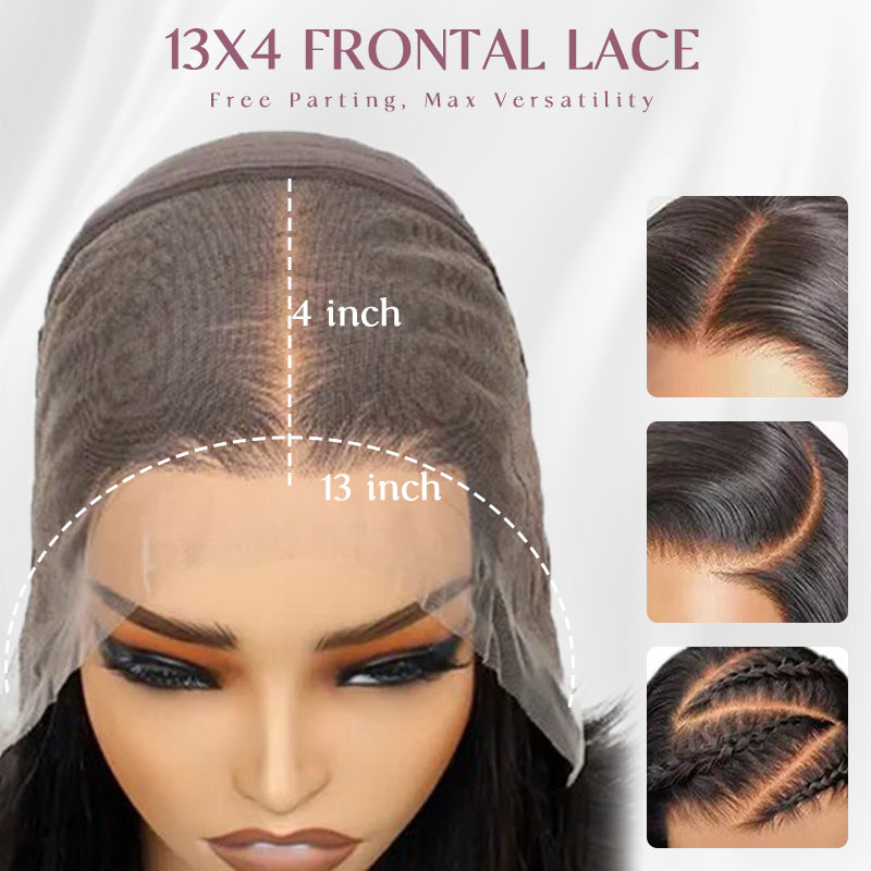 Chocolate Brown #4 Silky Straight 13x4 Lace Frontal Wigs For Women-Zlike