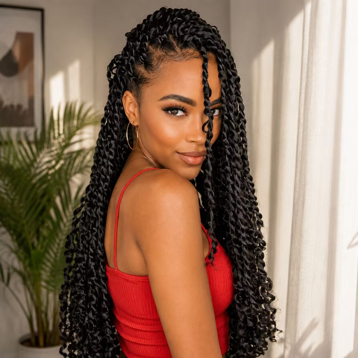 Zlike Pre-Braided Two Strand Twist Glueless 360 Lace Frontal Human Hair Wig With Invisible Drawstring