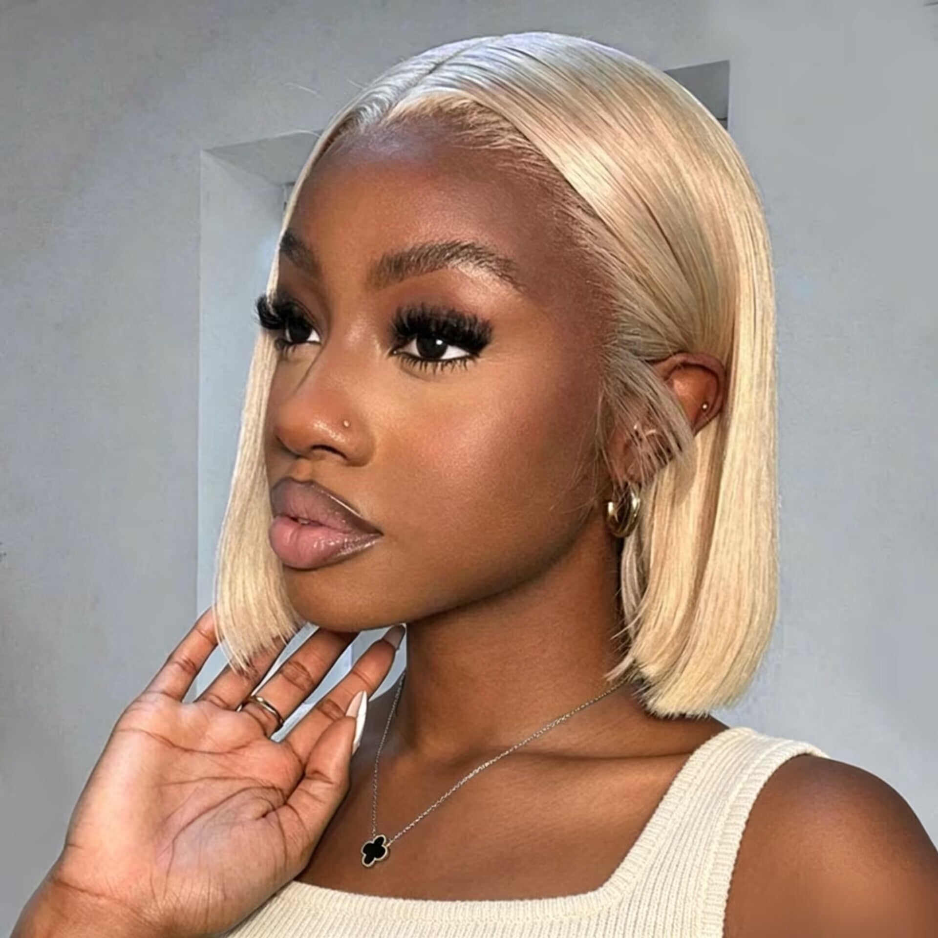 Zlike 6x5 Lace Frontal 613 Blonde Straight Wig & 13x4 Invisible Knots Realistic Hairline Layered Cut Human Hair Wig