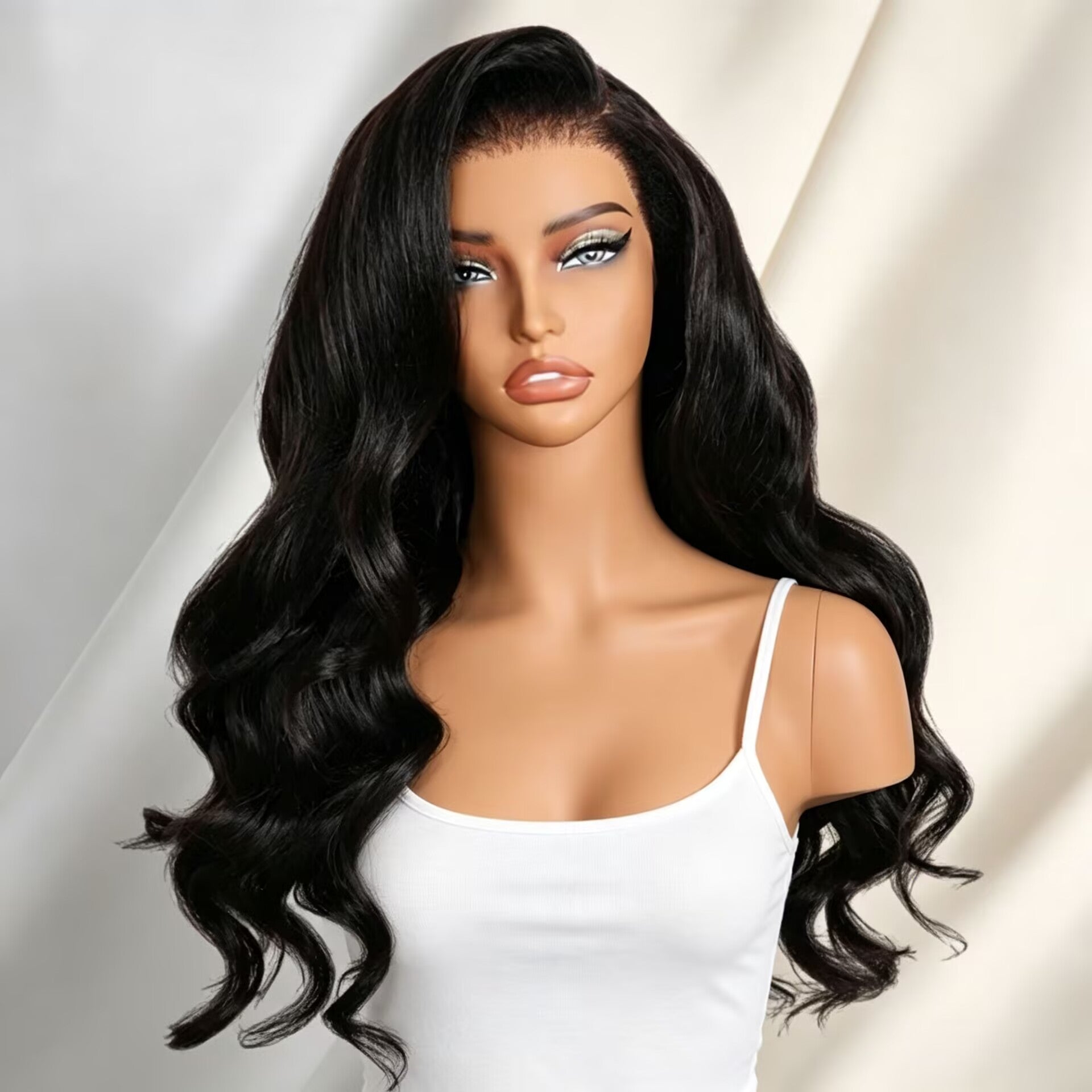 Zlike Glueless Kinky Body Wave 360 Invisi Strap Lace Wig with Newborn Hairline