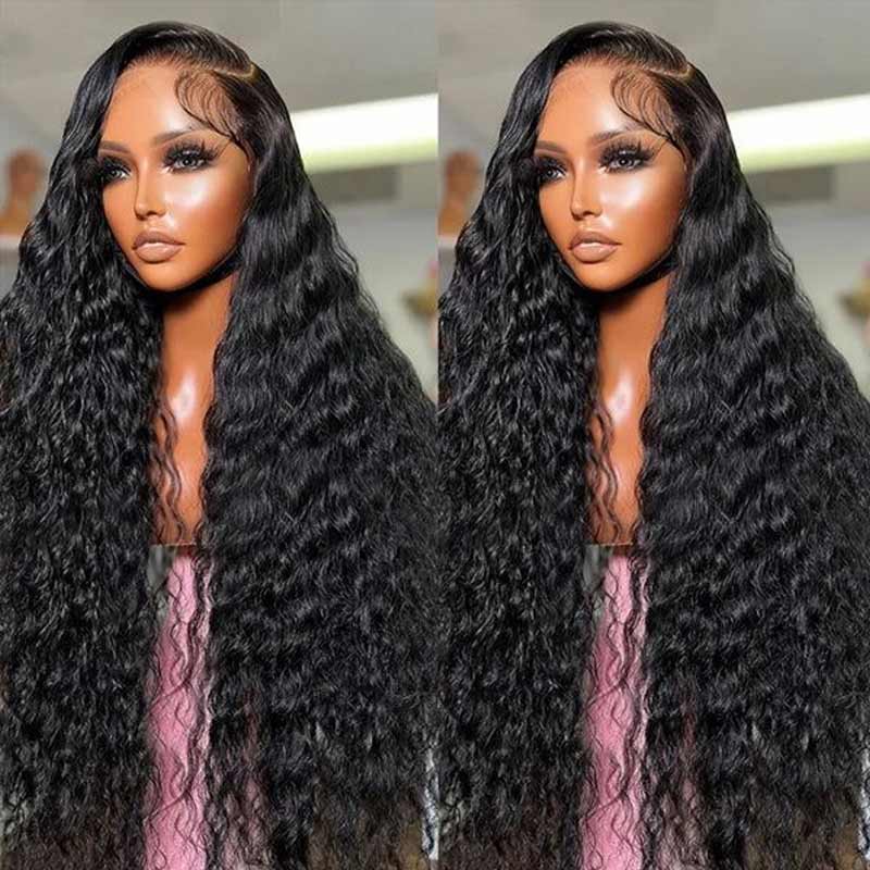 360 Lace Frontal Water Wave Wig Transparent Lace long Wig 100% Human Hair Wigs Natural Hairline