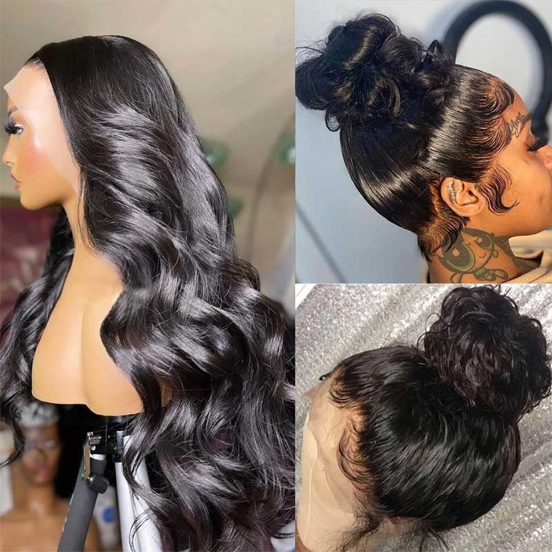 360 Transparent Lace Frontal Wigs Pre-Plucked Body Wave Human Hair Wig Baby Hair