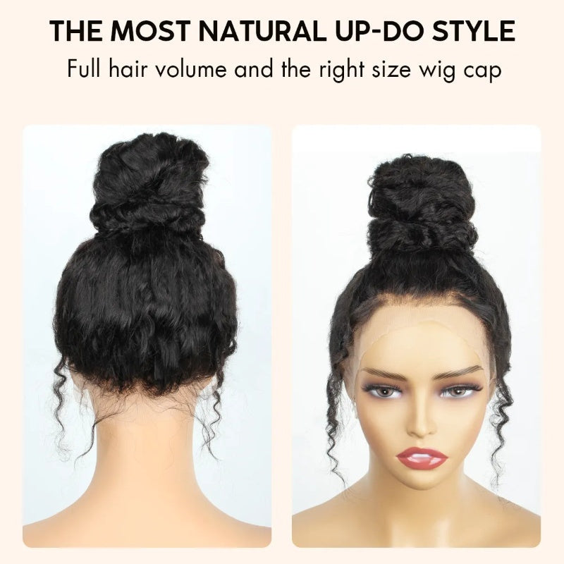 360 Lace Frontal Water Wave Wig Transparent Lace long Wig 100% Human Hair Wigs Natural Hairline