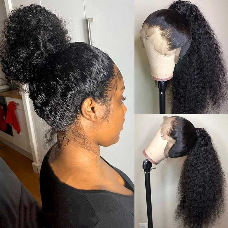 360 Lace Frontal Water Wave Wig Transparent Lace long Wig 100% Human Hair Wigs Natural Hairline