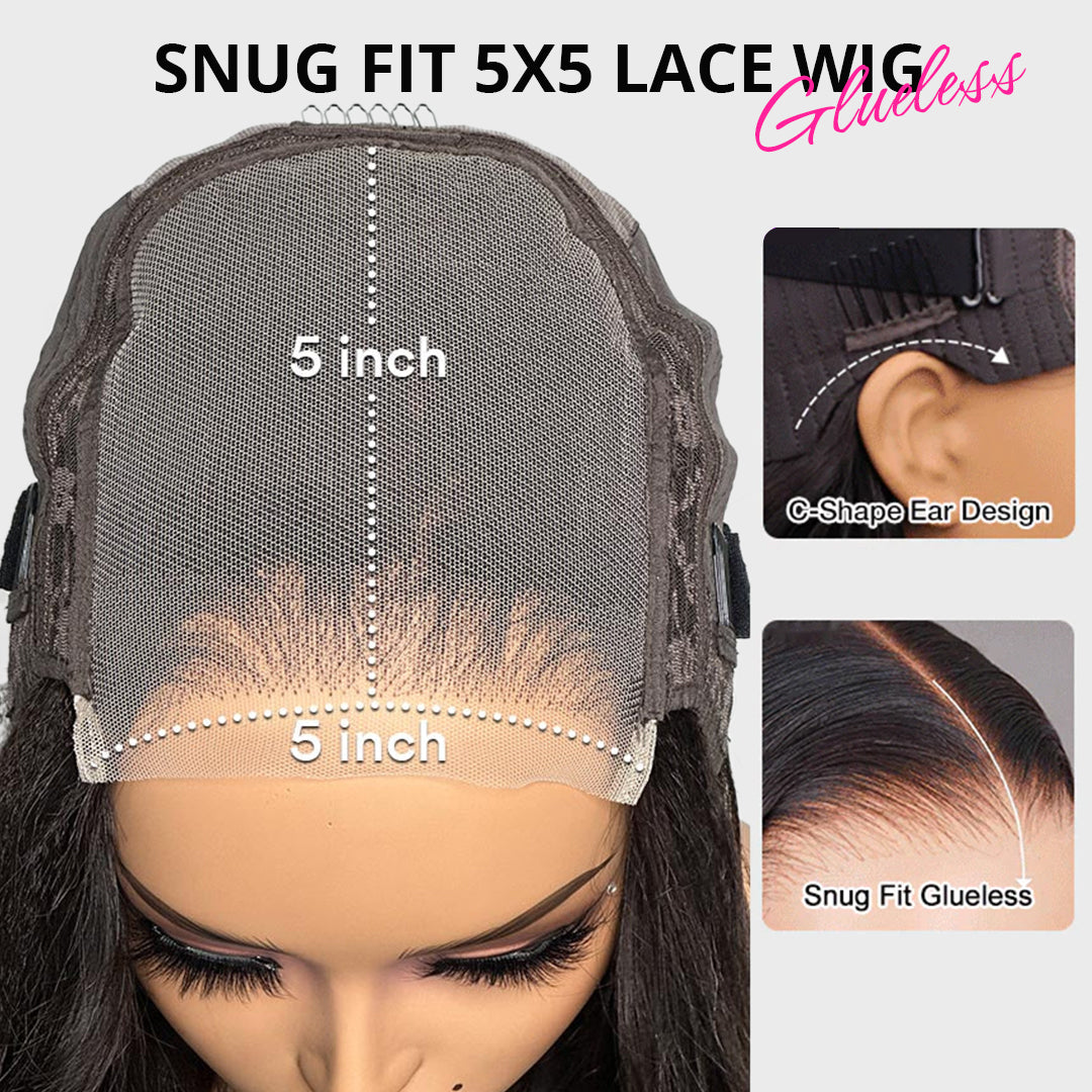 2Wigs = $189 | Glueless Straight Wig + Glueless Water Wave Wig