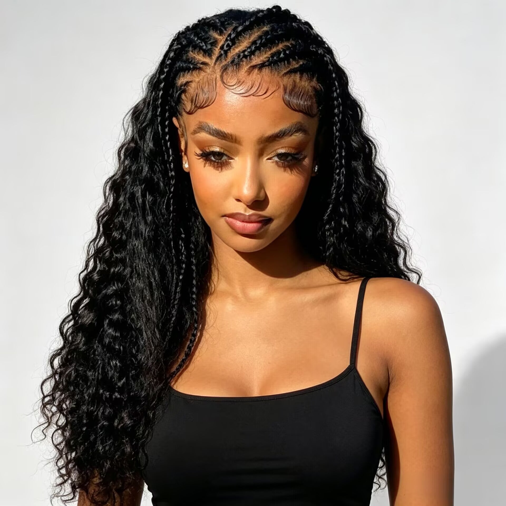 Zlike Pre Braided Deep Wave Human Hair Wig 13x6 HD Lace Front Glueless Drawstring Wig Pre Cut Lace Ready to Wear