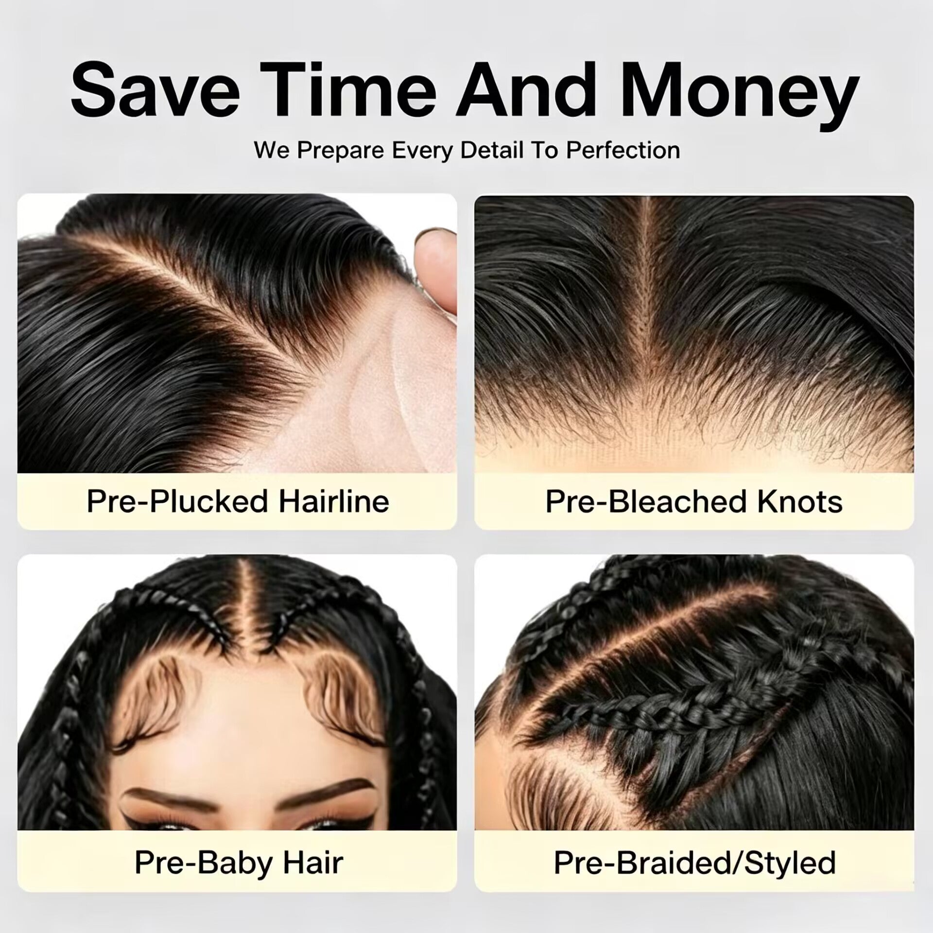 Zlike Angel Wing Braided Wig Deep Wave 13x6 Lace Frontal Human Hair Wig Pre-Styled With Baby Hair