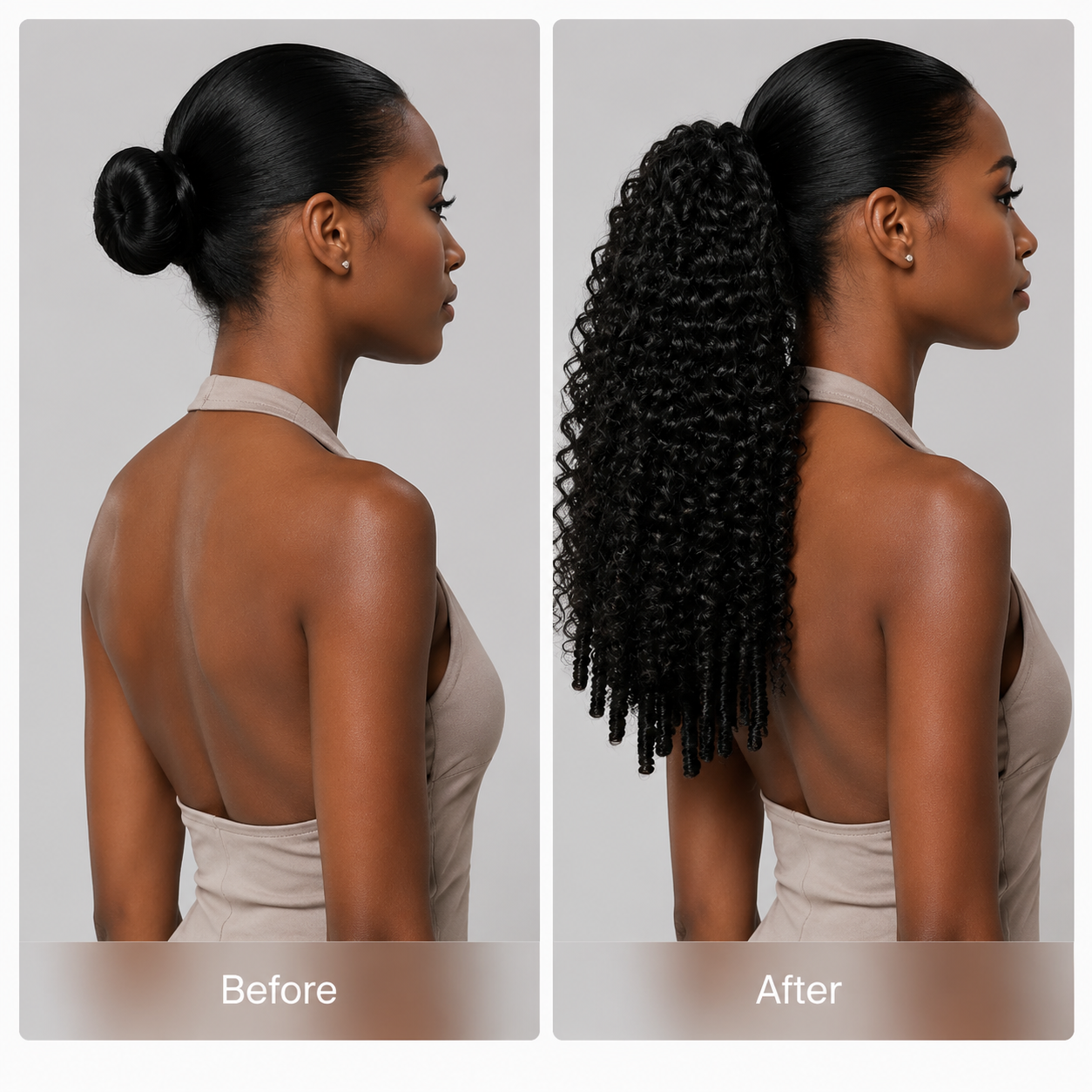 Zlike Burmese Curly Finger Coil Ponytail 100% Human Hair Extension with Invisible Drawstring Band
