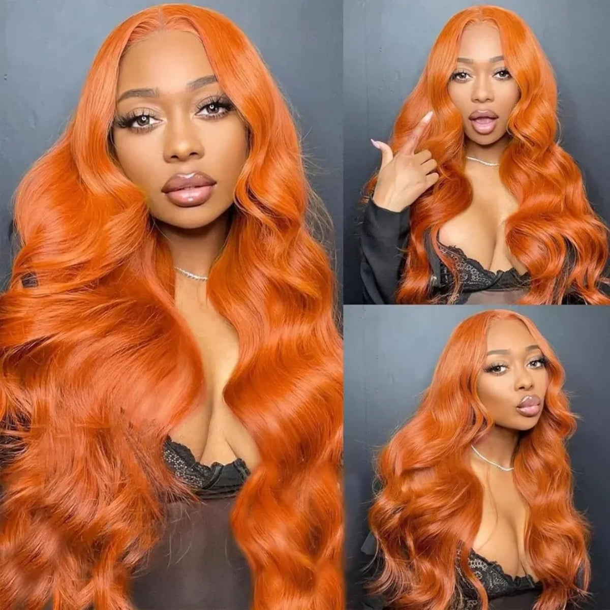 Flash Sale | Ginger Orange #350 Body Wave Wigs 13x6 Transparent Lace Front Wigs 100% Virgin Human Hair