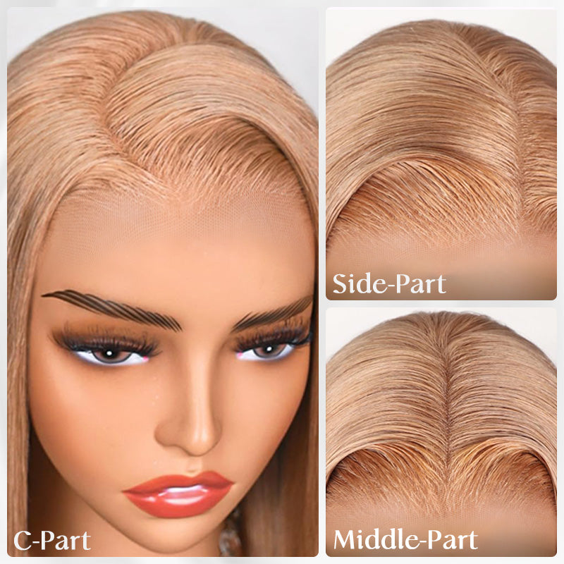 Zlike 13x4 Lace Front Wig Light Flaxen Brown Cozy Blonde Straight Human Hair Wigs