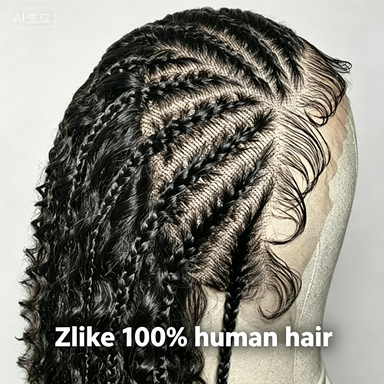 Zlike Pre Braided Deep Wave Human Hair Wig 13x6 HD Lace Front Glueless Drawstring Wig Pre Cut Lace Ready to Wear