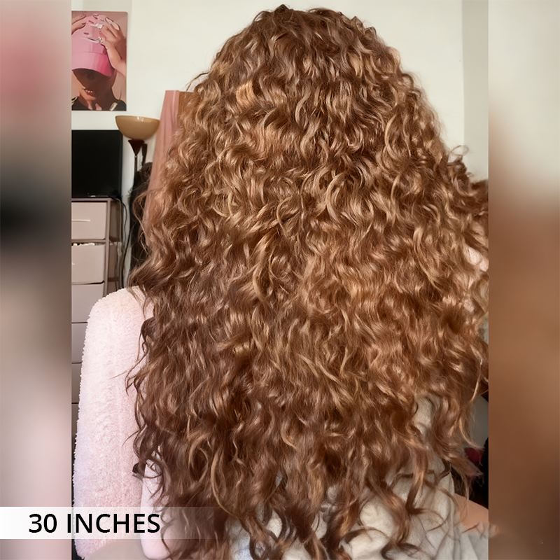 Zlike #4 Chocolate Brown Color 300% High Density Loose Water Wave Wigs 100% Human Hair Wigs For Women