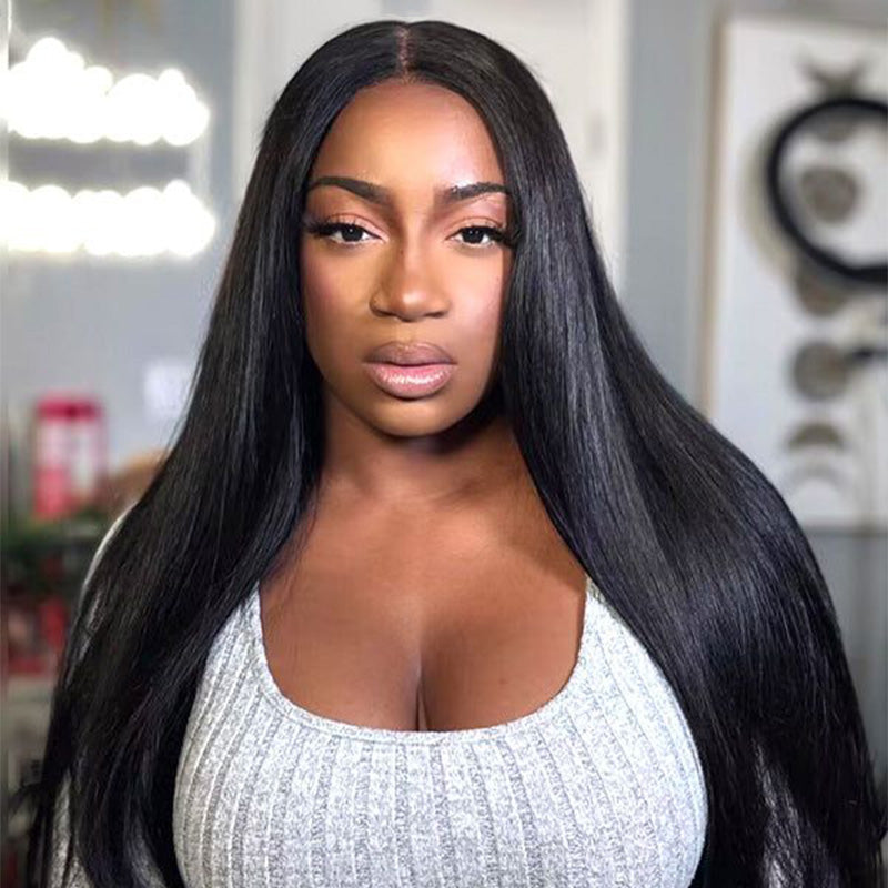 Bleached Knots Silky Straight Lace Front Wig High Density Human Hair Wigs For Women