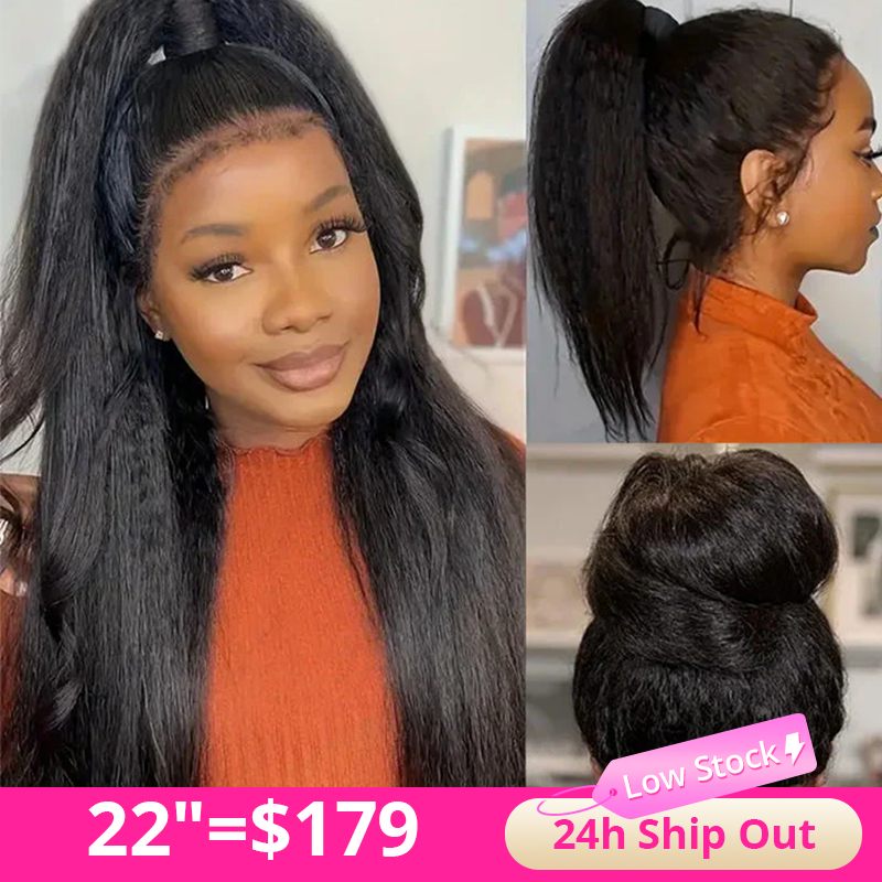 360 Skin Lace Frontal Kinky Straight Newborn Hairline Invisi Strap Wig Pre-Everything Natural Look Human Hair Wig