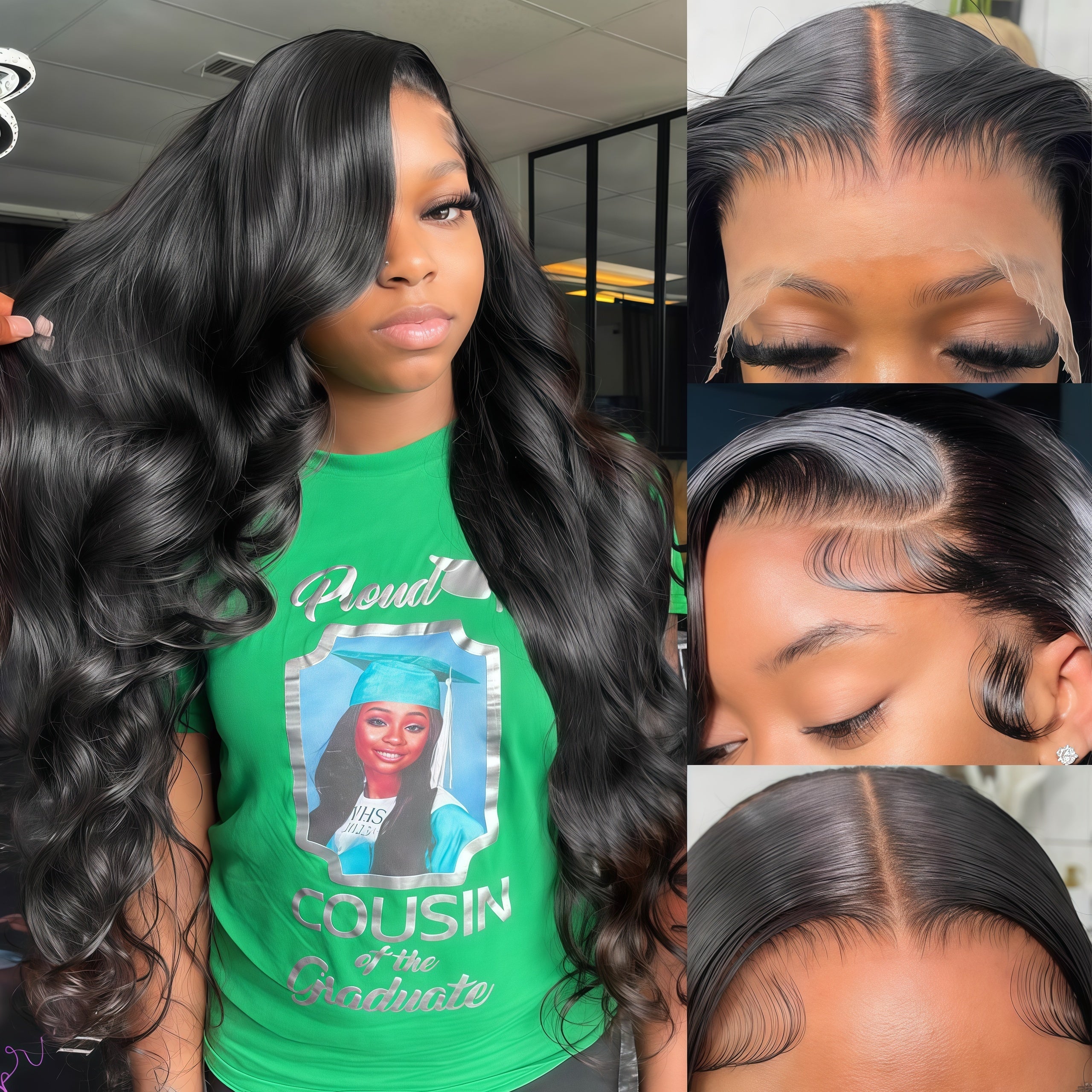 Zlike Pull Go Body Wave Natural Black 13x6 Pre Cut Lace Front Wigs Human Hair Pull To Wear Wigs