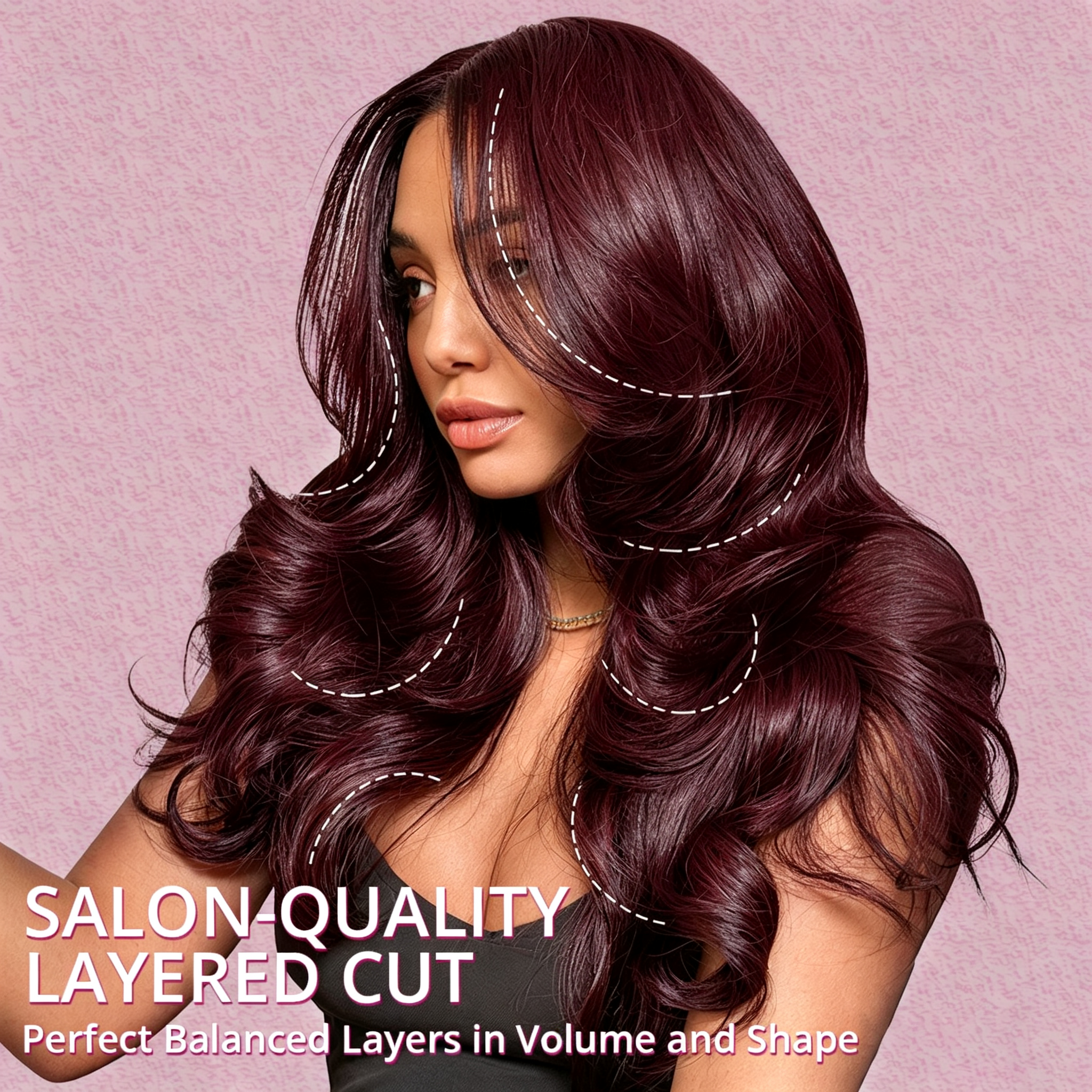 Zlike 99J Loose Wave Butterfly Haircut Layered Cut Human Hair Wigs Pre-styled Glueless Wigs With Drawstring