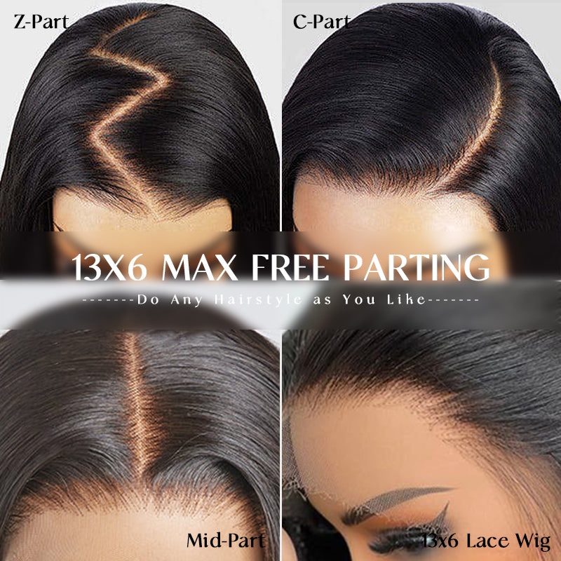 Zlike Pull Go 13x6 Pre Cut Lace Front Wigs Natural Black Straight Human Hair Pull To Wear Wigs