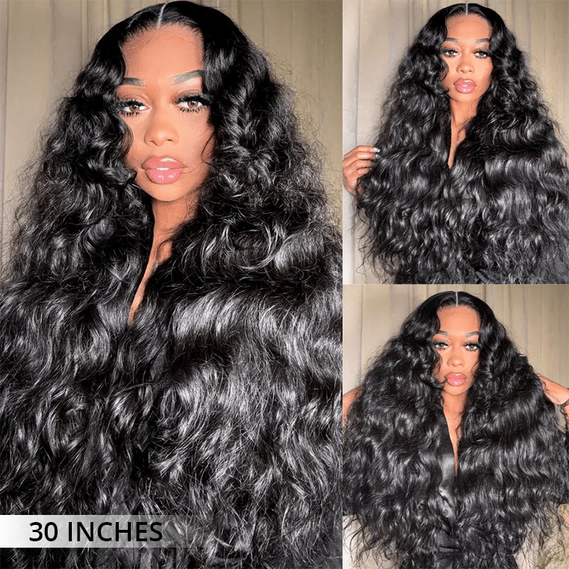 Zlike Raw Indian Lace Front Wigs Natural Wavy 300% Density Human Hair Wigs Pre Plucked
