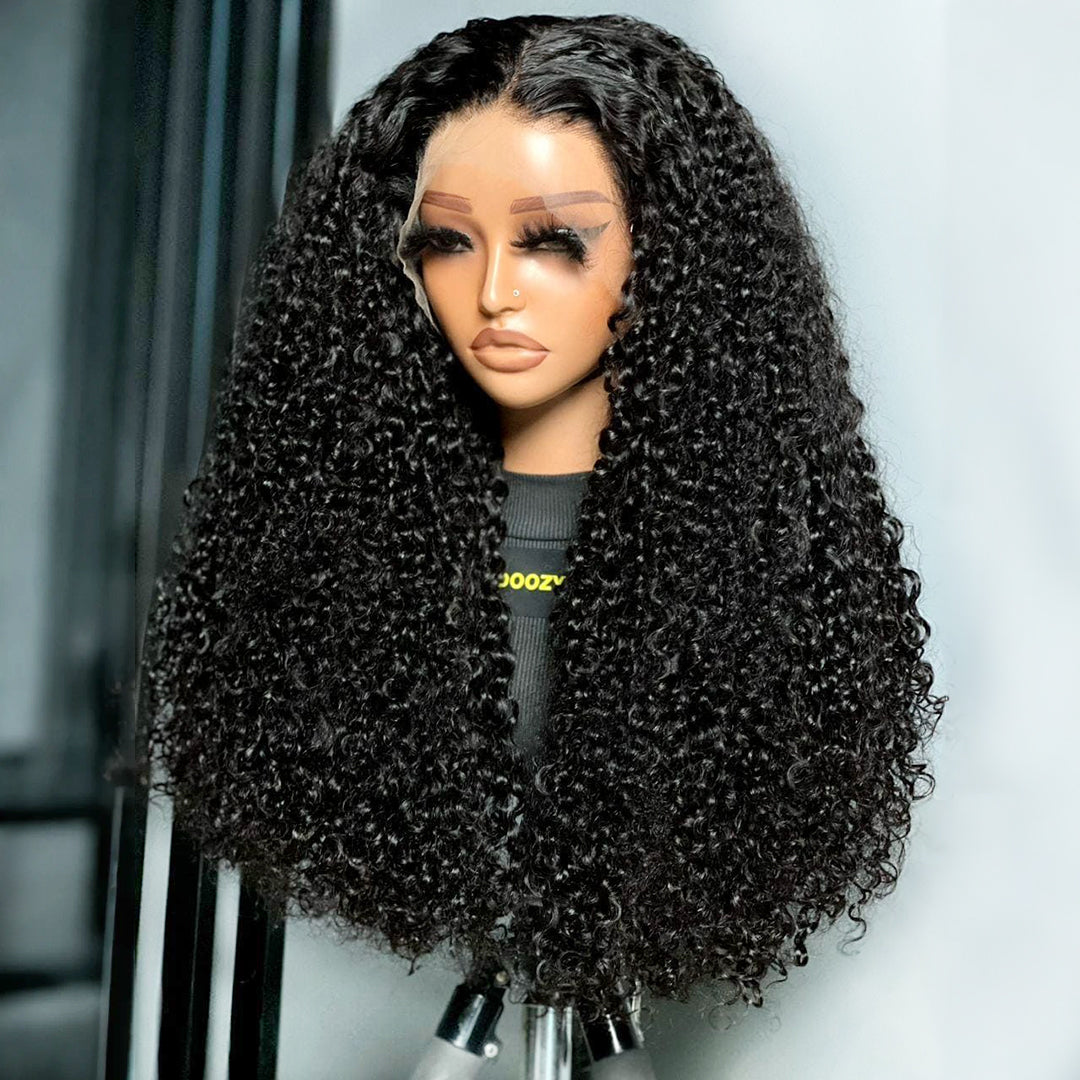 Zlike Popping Curly 300% Density Wigs 100% Virgin Human Hair Lace Front Wigs Pre Plucked Hairline
