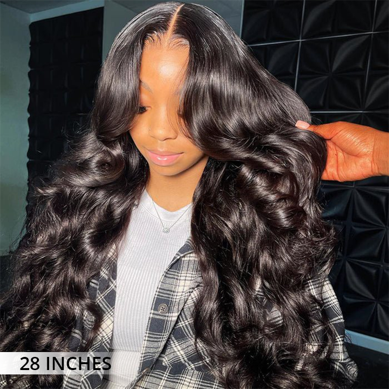 Zlike 13x4 Body Wave Glueless Lace Frontal Wig Human Hair Pre Plucked With Drawstring Wigs