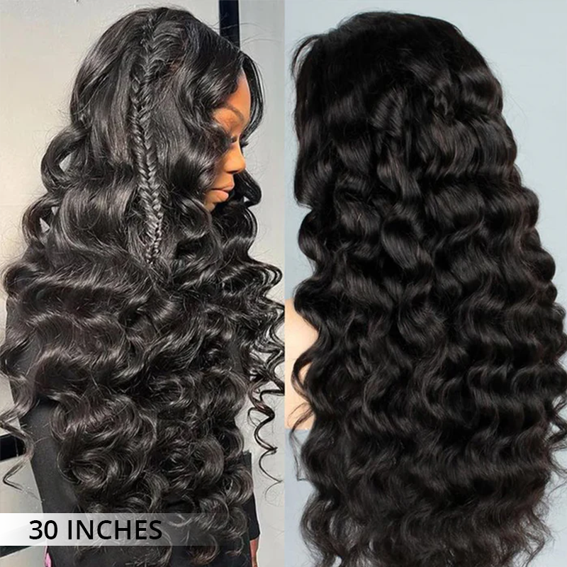Loose Wave Wigs 300% Density Virgin Human Hair Bleach Konts Transparent Lace Front Wigs Pre Plucked Hairline