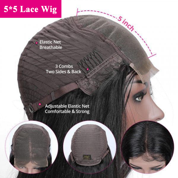 Highlight Honey Brown #4/27 Body Wave Transparent Lace Closure Human Hair Wigs With Baby Hair