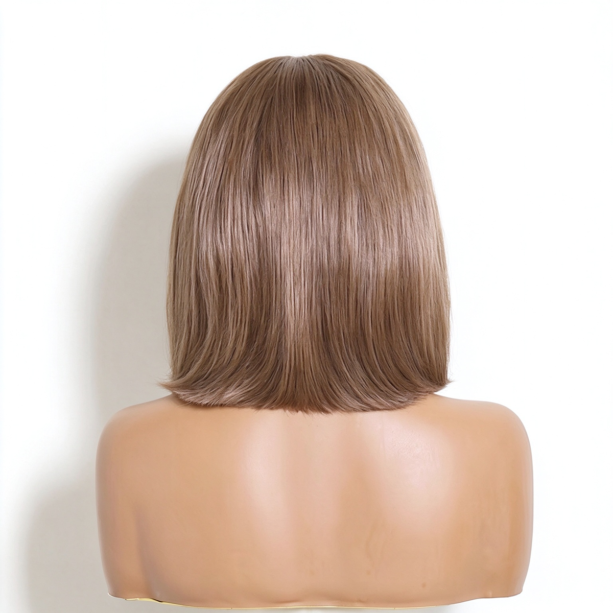 Zlike Light Ash Brown Easy to Go Glueless Lace Front Human Hair Wig Layer Cut Bob Wigs