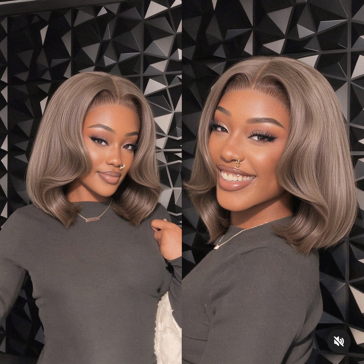 Zlike Light Ash Brown Easy to Go Glueless Lace Front Human Hair Wig Layer Cut Bob Wigs