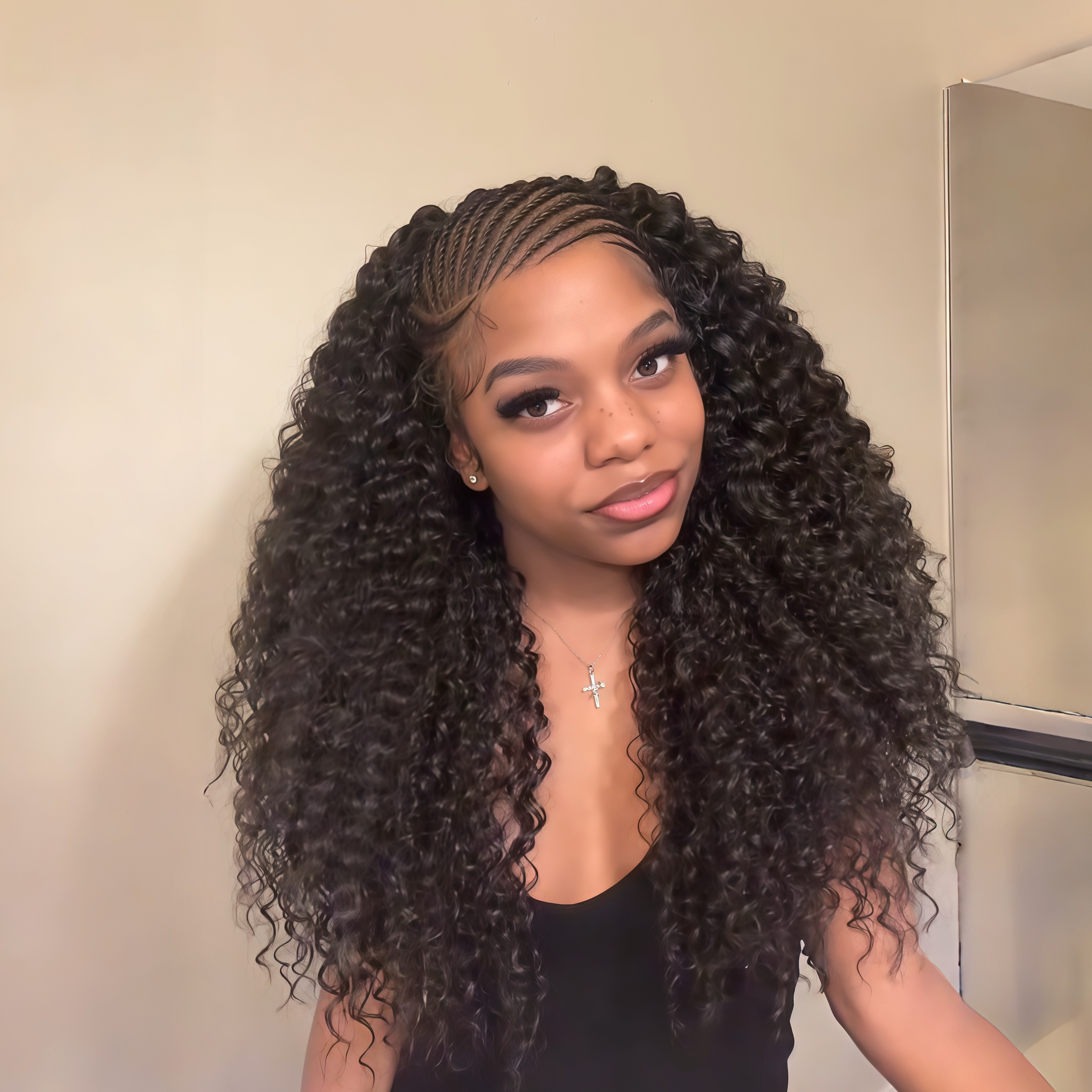 Zlike Pre Braided Fulani Braids Wigs Deep Wave Lace Frontal Human Hair Wigs With Drawstring For Women Glueless
