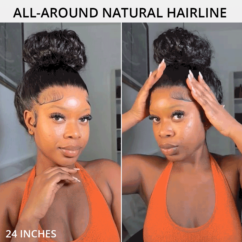 Water Wave QuickFit™ 360 Lace Frontal Wigs 300% Density Bleached Knots Pre Cut Human Hair Wigs