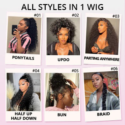 Water Wave QuickFit™ 360 Lace Frontal Wigs 300% Density Bleached Knots Pre Cut Human Hair Wigs