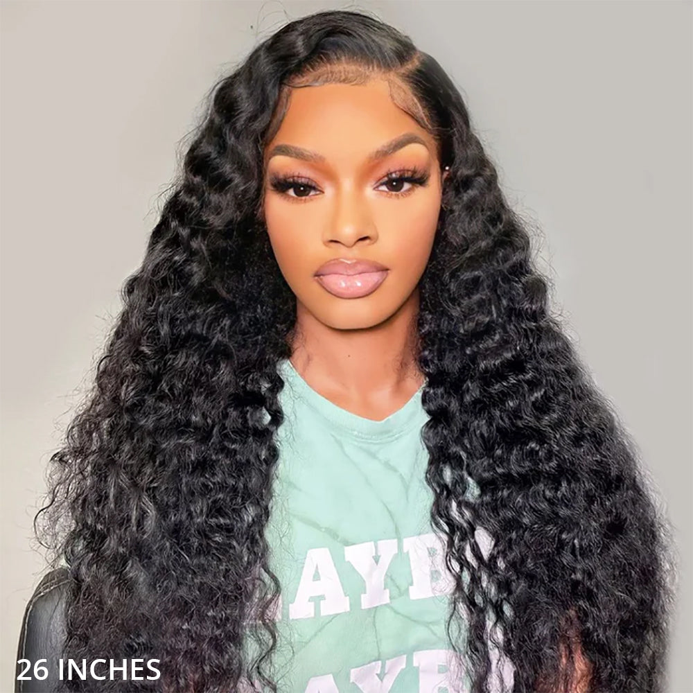 Invisi-Band Deep Wave 360 Lace Frontal Wigs Bleached Knots Human Hair Wigs