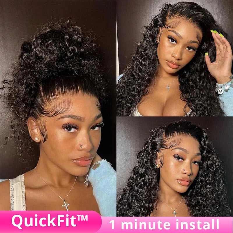 Water Wave Wig Transparent Lace Wig 100% Human Hair Wigs Natural Hairline