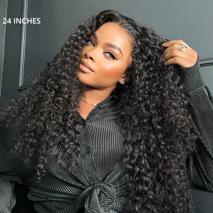 Pre Cut Glueless Invisi-Band Water Wave 360 Lace Frontal Human Hair Wigs With Baby Hair