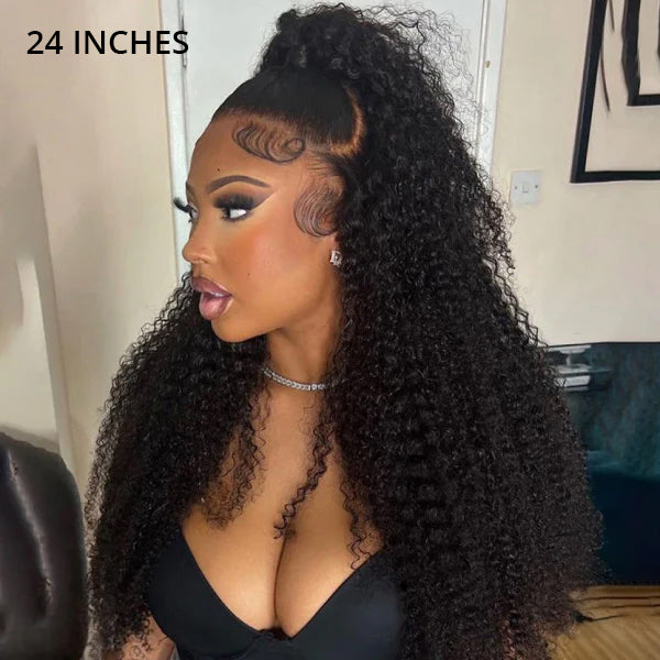 3 In 1 Half Wigs Kinky Curly Flexible Fit Half Wigs With Drawstring Beginner Friendly