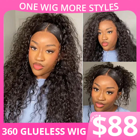 360 Lace Wig Water Wave Human Hair Transparent Lace Front Wigs With Baby Hair