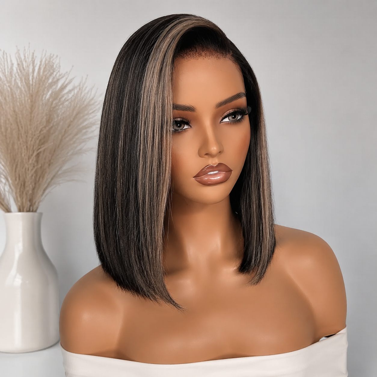 Zlike Highlight Blondes Colored Short Bob 7x5 Wear And Go Glueless Lace Wig