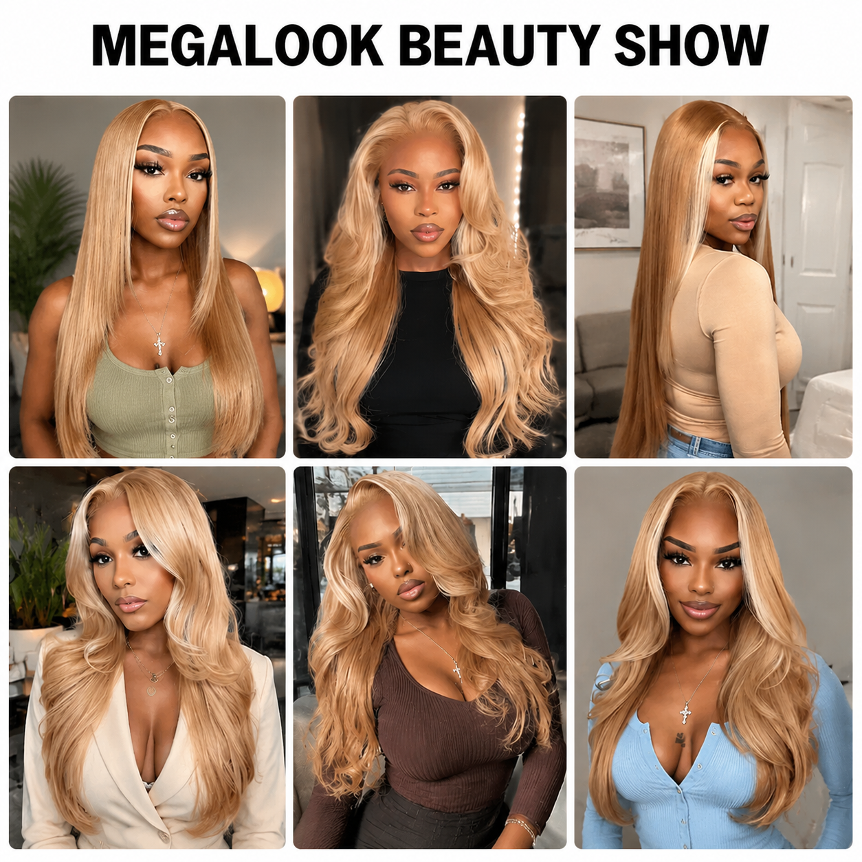 Zlike Milk Tea Brown Highlight Body Wave Wig 7x5 Lace Frontal Glueless Human Hair Wig With Drawstring