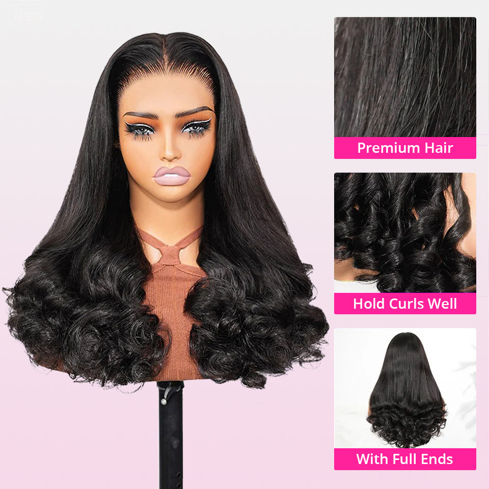 Zlike Straight Hair With Spiral Curly Ends Lace Front Wigs Virgin Human Hair Wigs Hold Curls Well