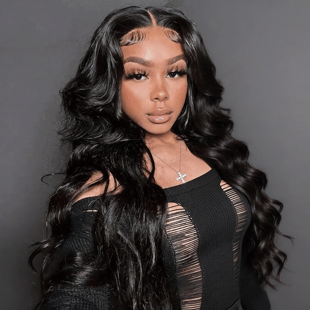 Zlike 13x4 Body Wave Glueless Lace Frontal Wig Human Hair Pre Plucked With Drawstring Wigs