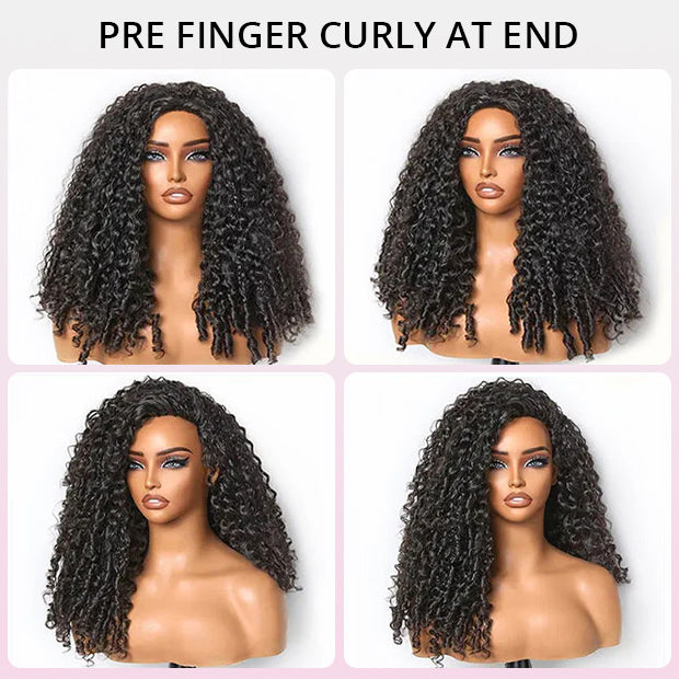 Zlike Burmese Curly Transparent Glueless Lace Front Wigs 100% Virgin Human Hair For Women Wear Go Wigs