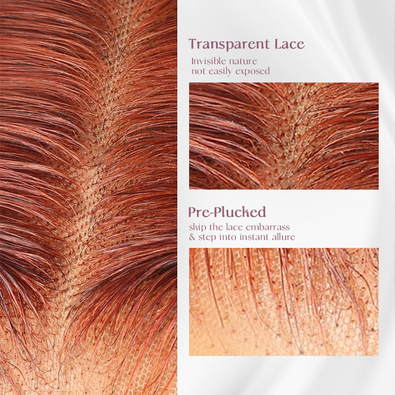 #33 Reddish Brown Auburn Color Body Wave 13x4 Lace Front Human Hair Wigs