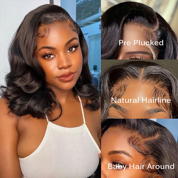 $189 = 3Wigs | Bob Glueless Wear & Go Straight Wig With Bangs + 13x4 Lace Front Body Wave Wig + Bob 13x4 Lace Front Boby Wave Wig
