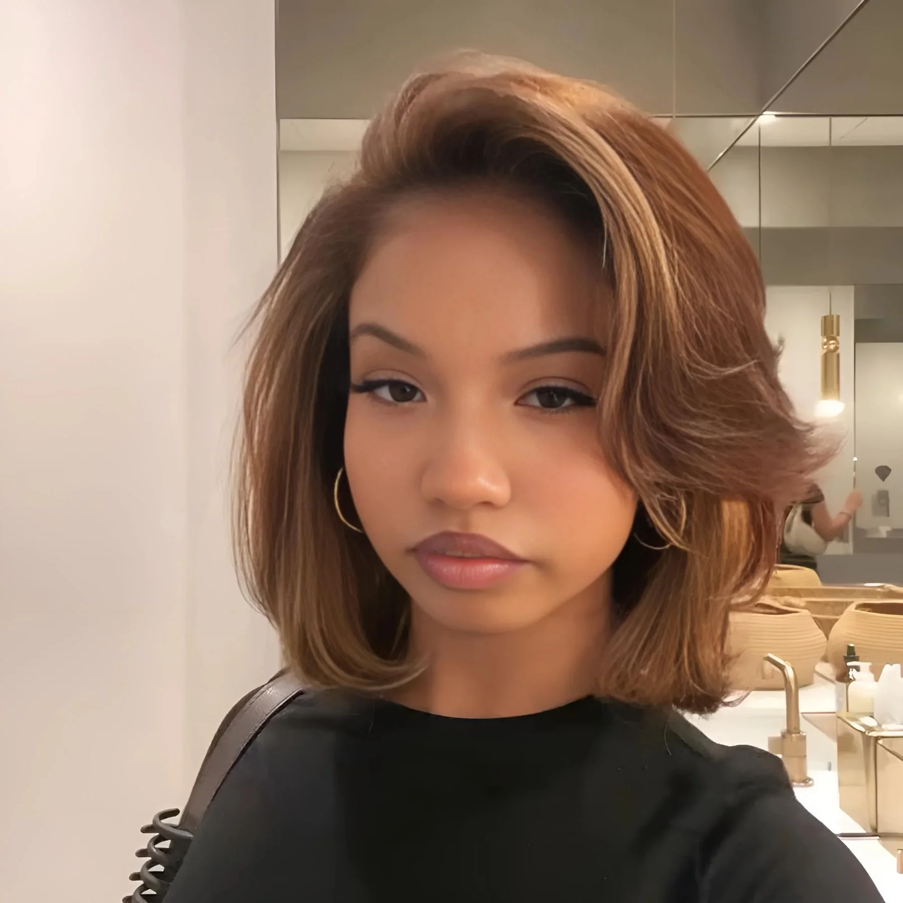 Zlike 250% Density Side Part Layered Blowout Bob Glueless Lace Wig Human Hair