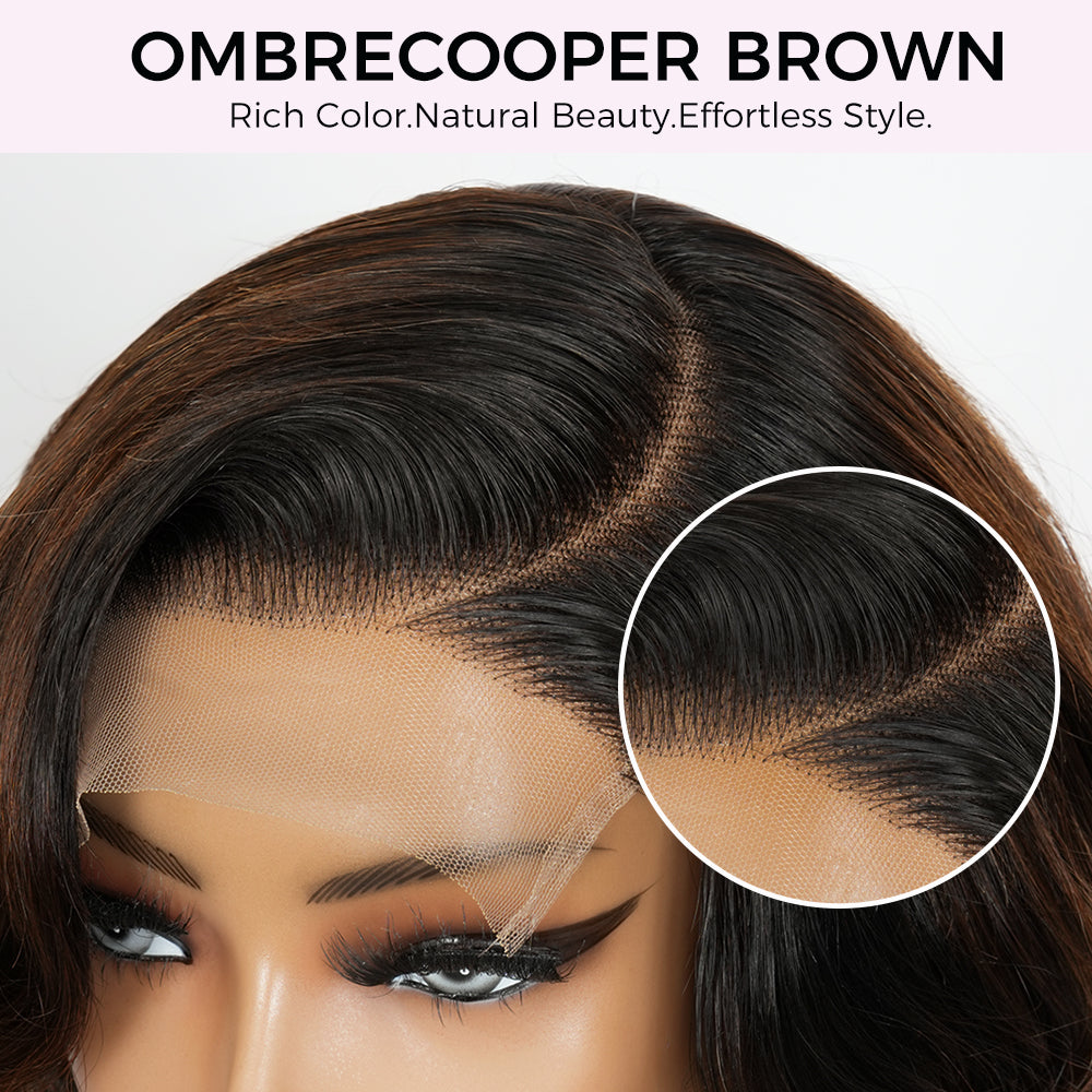 Zlike Layered Cut Bob Wigs Pre Plucked Body Wave Transparent Lace Closure Human Hair Wigs