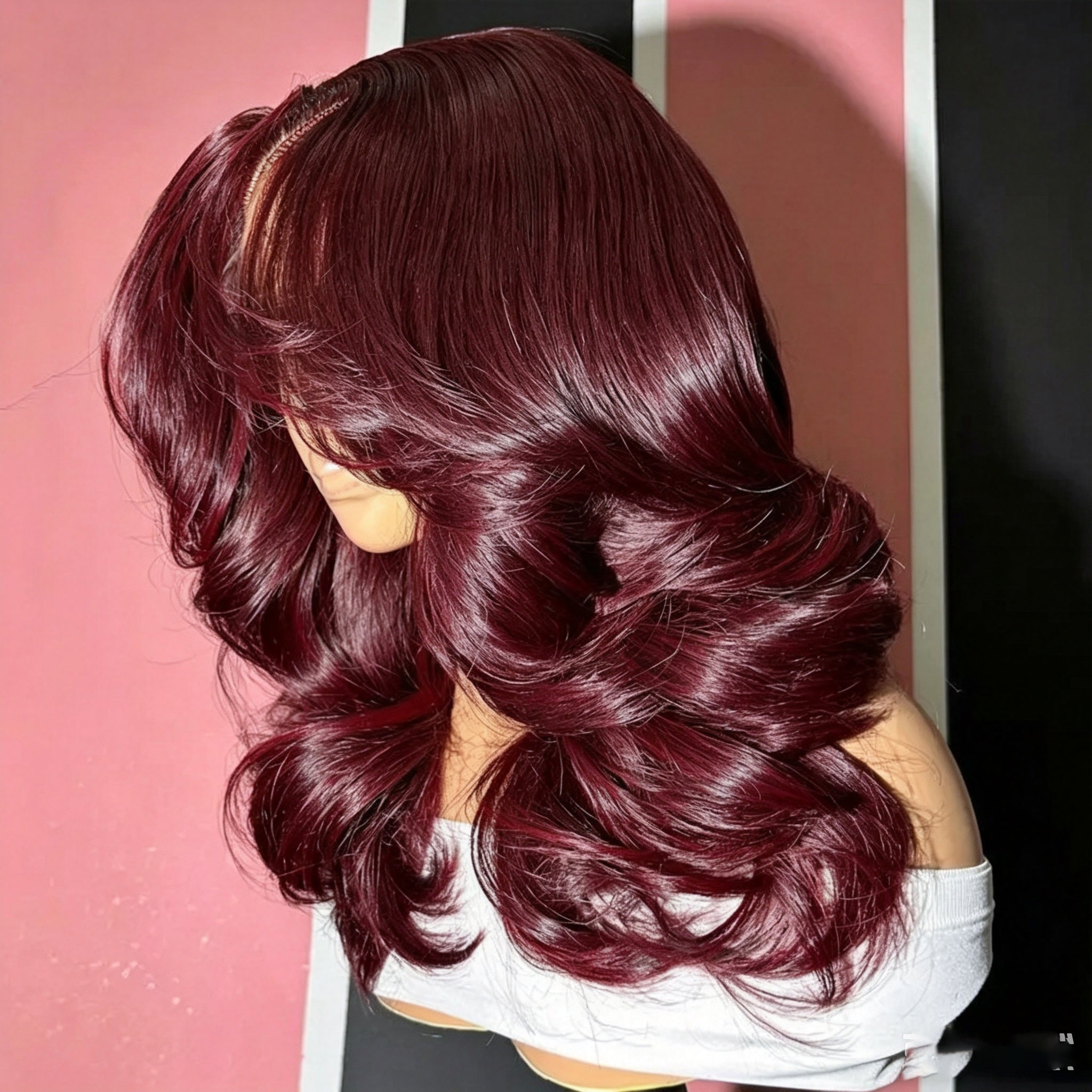 Zlike 99J Loose Wave Butterfly Haircut Layered Cut Human Hair Wigs Pre-styled Glueless Wigs With Drawstring