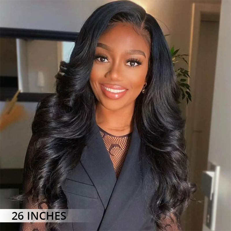 Zlike 180% Density 3D Body Wave Lace Frontal Wigs Human Hair Pre Plucked Gluless Wigs