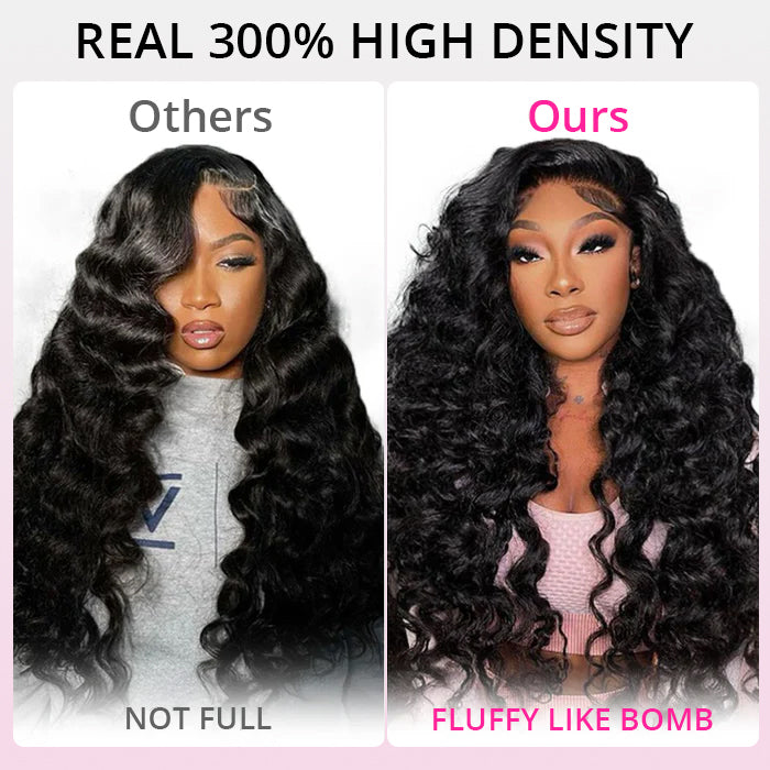 Loose Wave Wigs 300% Density Virgin Human Hair Bleach Konts Transparent Lace Front Wigs Pre Plucked Hairline