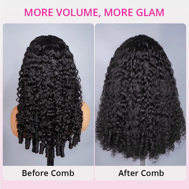 Zlike 300% Density Burmese Curly Transparent Lace Front Wigs 100% Virgin Human Hair For Women