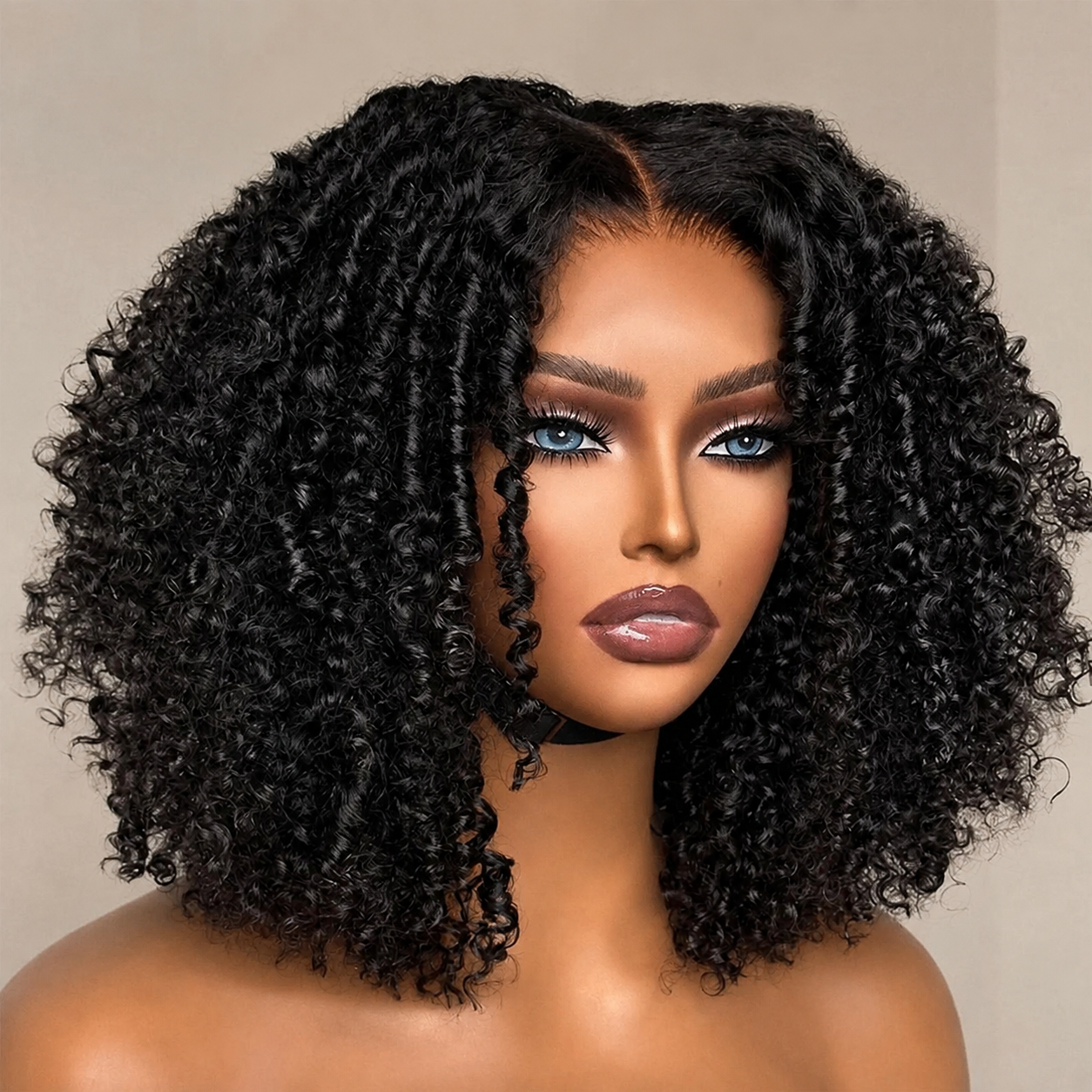Zlike Coily Curly Wigs Pre-cut 7x5 Transparent Lace Closure Human Hair Wigs